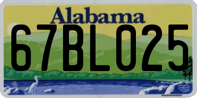 AL license plate 67BL025