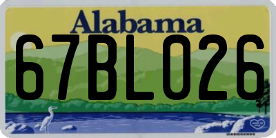 AL license plate 67BL026