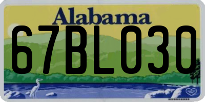 AL license plate 67BL030
