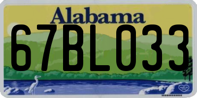 AL license plate 67BL033
