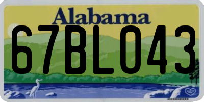 AL license plate 67BL043