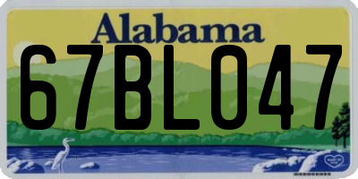 AL license plate 67BL047