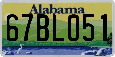 AL license plate 67BL051