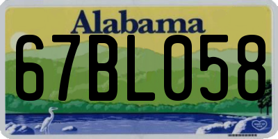 AL license plate 67BL058