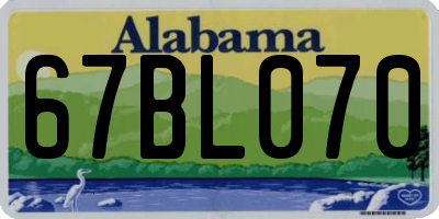 AL license plate 67BL070