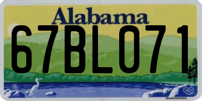 AL license plate 67BL071