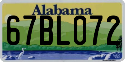 AL license plate 67BL072