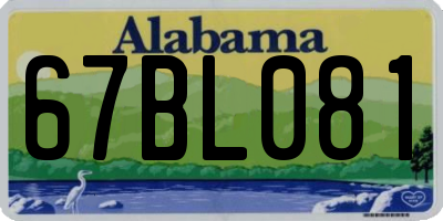 AL license plate 67BL081