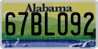 AL license plate 67BL092