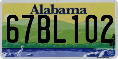 AL license plate 67BL102