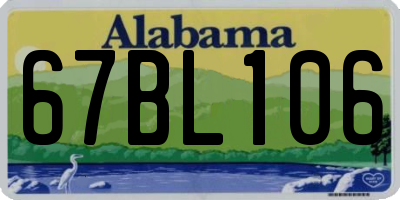 AL license plate 67BL106