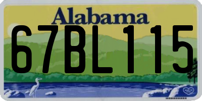 AL license plate 67BL115