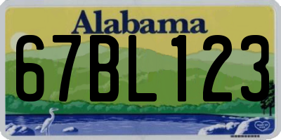 AL license plate 67BL123