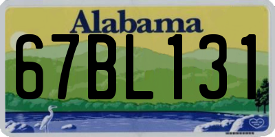 AL license plate 67BL131