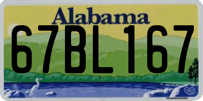 AL license plate 67BL167