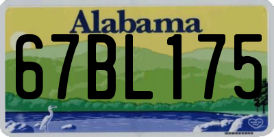 AL license plate 67BL175
