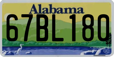 AL license plate 67BL180