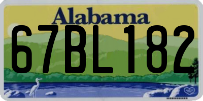 AL license plate 67BL182