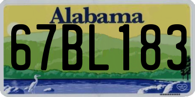 AL license plate 67BL183