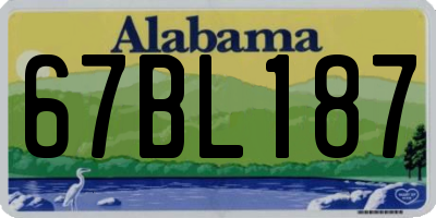 AL license plate 67BL187