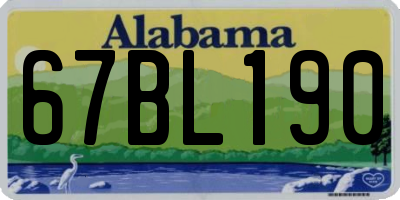 AL license plate 67BL190