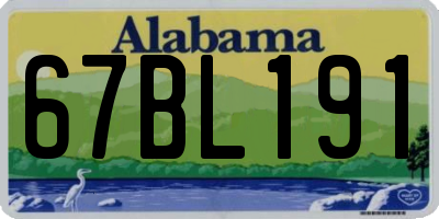 AL license plate 67BL191