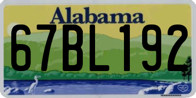 AL license plate 67BL192