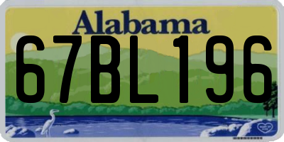 AL license plate 67BL196