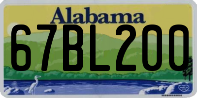 AL license plate 67BL200
