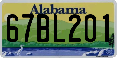 AL license plate 67BL201