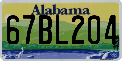 AL license plate 67BL204