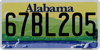 AL license plate 67BL205