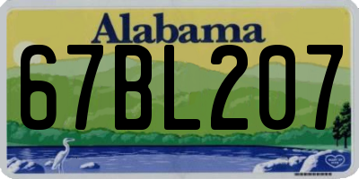 AL license plate 67BL207