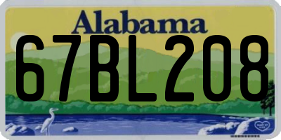 AL license plate 67BL208