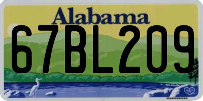 AL license plate 67BL209