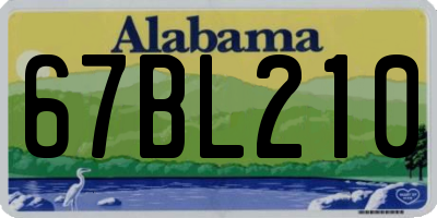 AL license plate 67BL210