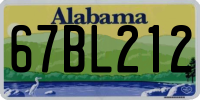 AL license plate 67BL212
