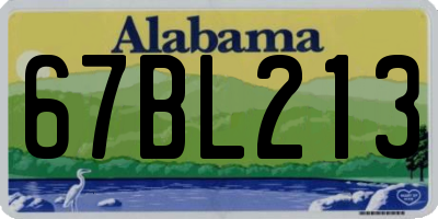 AL license plate 67BL213