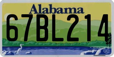 AL license plate 67BL214