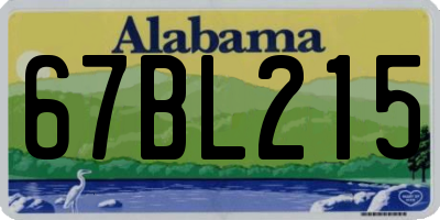 AL license plate 67BL215