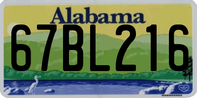 AL license plate 67BL216