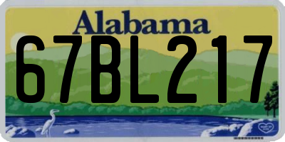 AL license plate 67BL217
