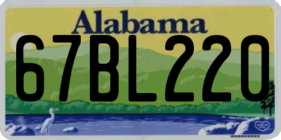 AL license plate 67BL220