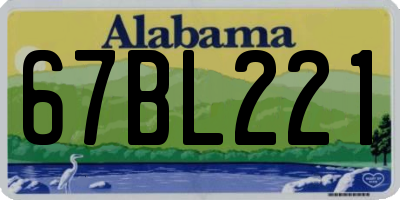 AL license plate 67BL221