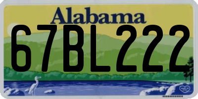 AL license plate 67BL222