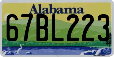 AL license plate 67BL223