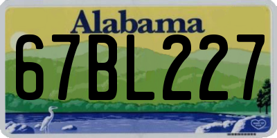 AL license plate 67BL227