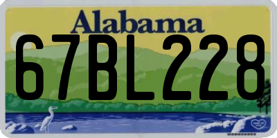 AL license plate 67BL228