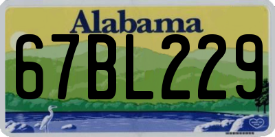 AL license plate 67BL229