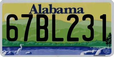 AL license plate 67BL231